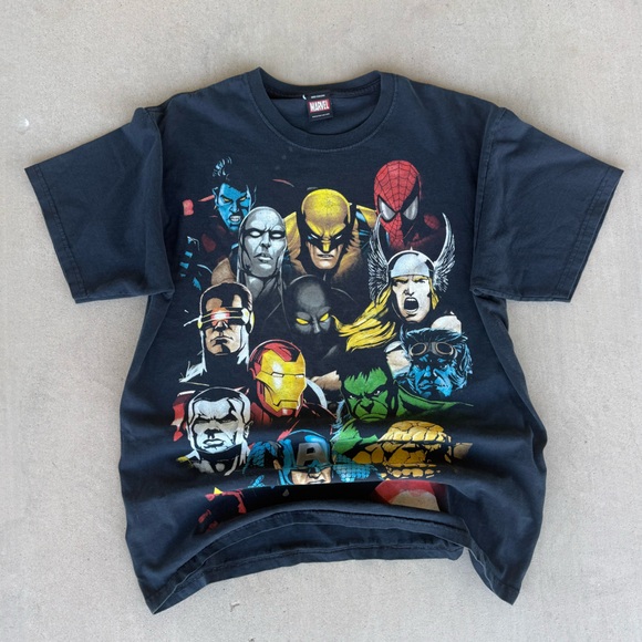 VTG Y2K MARVEL MAD ENGINE CHARACTER COLLAGE TEE - Picture 4 of 6